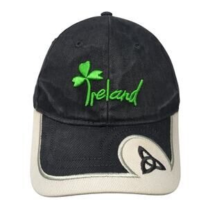 Ireland Strapback Baseball Cap Black One Size Adjustable 6 Panel Dolmen Clothing